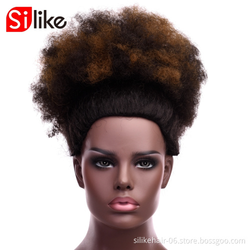 Chignon hairpiececlip in Bun hair for black women Hot style Synthetic Afro Afro puff Short Ponytail Kinky Curly Buns cheap hair